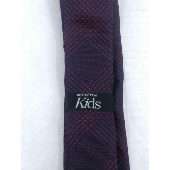 Nordstrom Kids Red/Navy Pattern Silk Tie One Size Necktie NEW youth - Picture 6 of 6